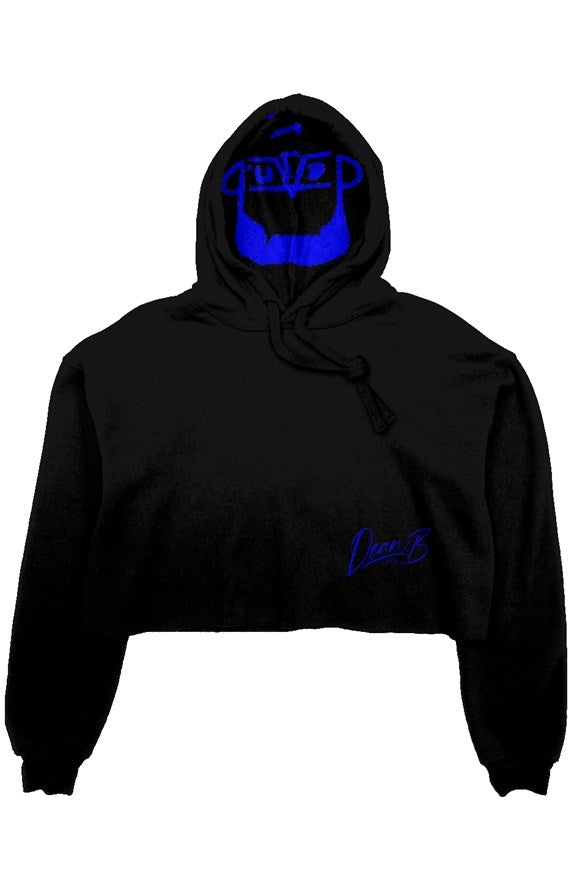 “Hey Big Head” Crop fleece hoodie (Blu on Blu)